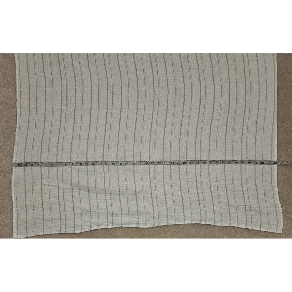 Aden & Anais White Purple Gray Stripe Muslin Cotton Swaddle Blanket Baby Lovey